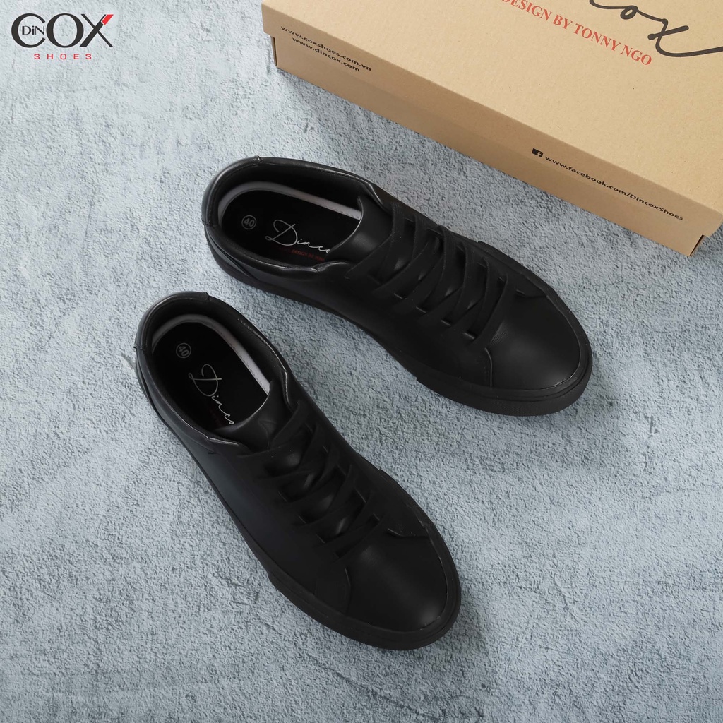 Giày Sneaker Da Unisex DINCOX D20 Năng Động Cá Tính Black