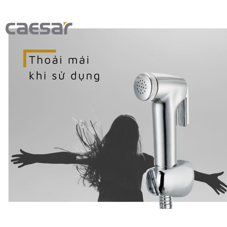 Vòi xịt vệ sinh Caesar BS304CW, vòi rửa cầm tay xi mạ crom inox, Cam kết chính hãng