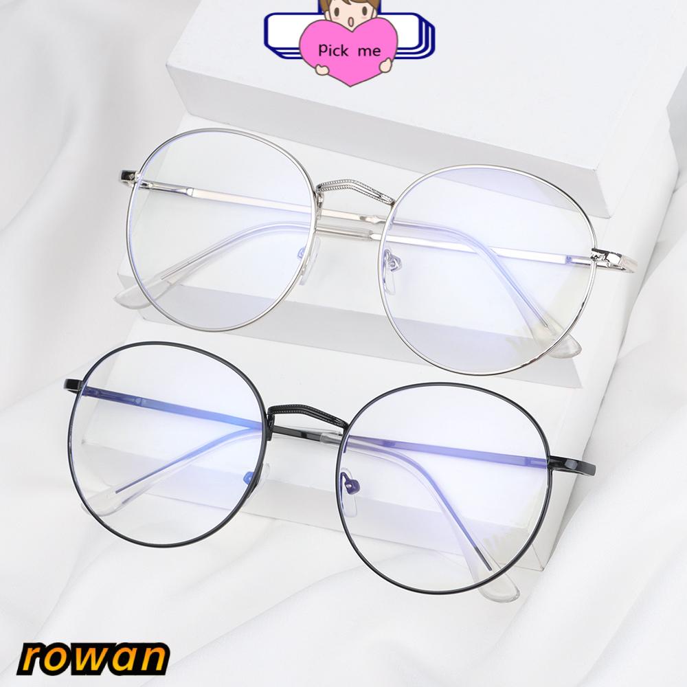 Mắt kính gọng kim loại tròn chống ánh sáng xanh thời trang cho nam và nữ
