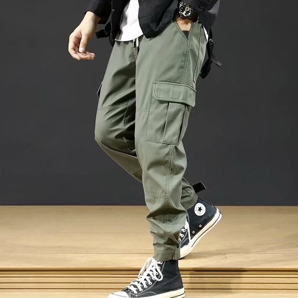 M-3XL Loose Cargo Pant Ready Stock men fashion Casual Straight trousers Off-road pants