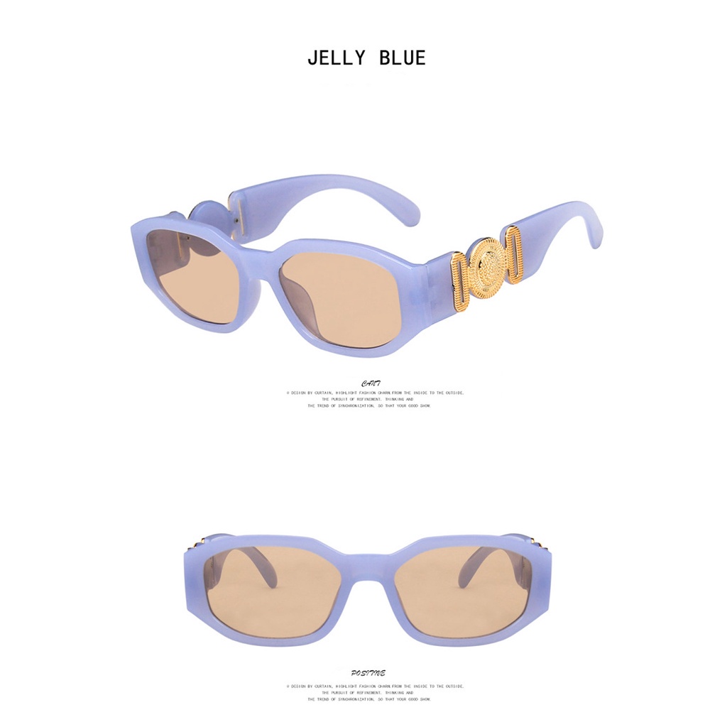 Kính mát gọng vuông nhỏ màu gradient thời trang hiphop chống tia uv400 cho nam và nữ