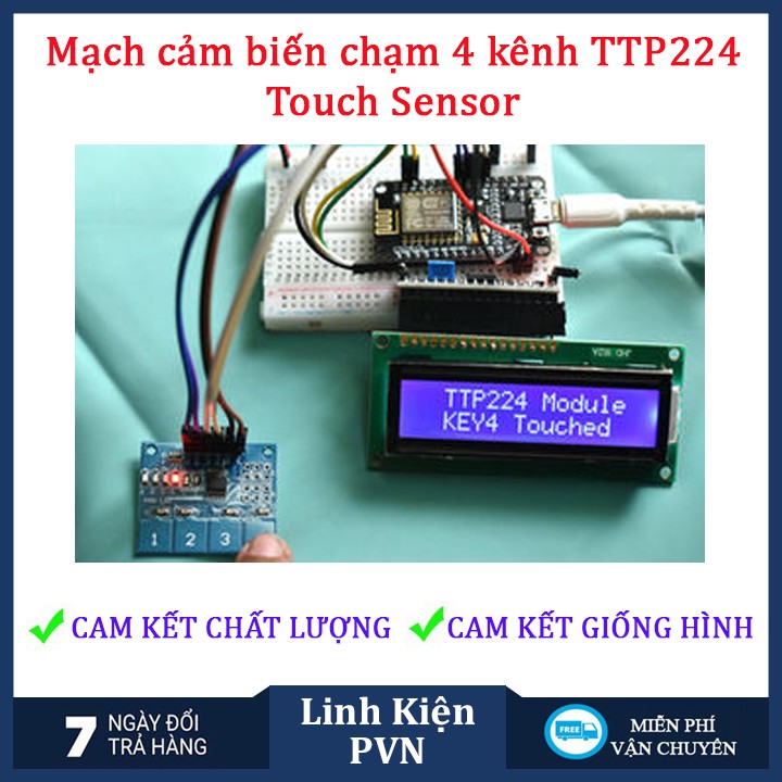 Bàn Phím Cảm Ứng Điện Dung 4 kênh TTP224