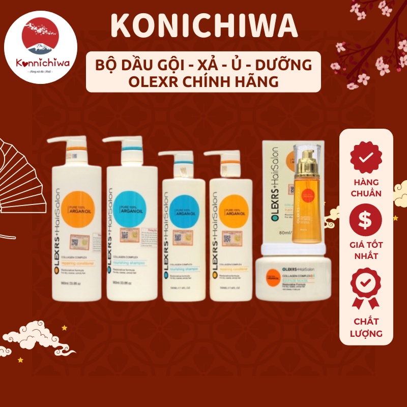 Cặp Dầu Gội Xả Olexrs Argan Oil 500ml/ chai Chính Hãng