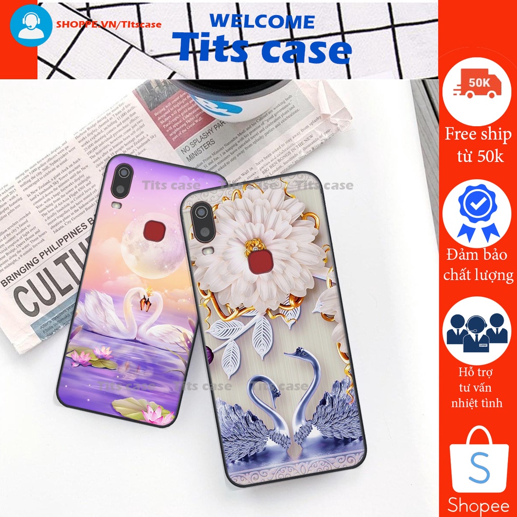 Ốp lưng Vivo Y11 in hình thiên nga,hoa may mắn, đặc sắc ĐỘC - LẠ - BỀN
