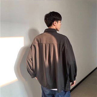 THINKER shirt/ sơ mi Hàn trắng đen