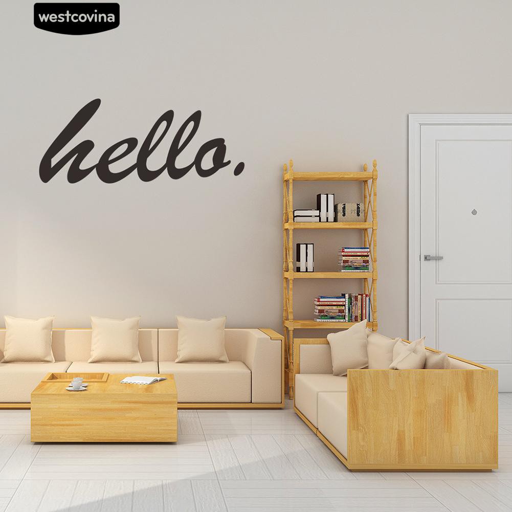 Sticker kiểu chữ Hello dán tường trang trí