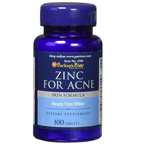 Combo thải độc mát gan sạch mụn ngừa nóng trong Puritan's Pride-Zinc for acne 100v Milk thistle 100mg 90v | BigBuy360 - bigbuy360.vn