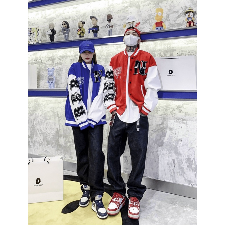 Áo Khoác Bomber Unisex Chữ N Chất Nỉ Mềm Mịn Phong Cách Bóng Chày Form Rộng Che Nắng Tốt Mặc Đẹp Thoải Mái NEW UNISEX