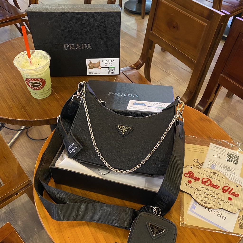 Túi Xách Nữ Đeo Chéo 2 Chi Tiết Cao Cấp Dây Bản To có Dập chữ trên dây, Phối Xích Điệu Đà Cá Tính Hàng Có Hộp Nguyên Siu