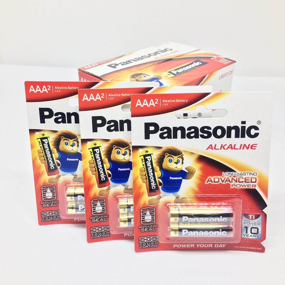 Vỉ 2 Pin AAA Panasonic đũa Alkaline dung lượng cao LR03T/2B - Hàng chính Hãng