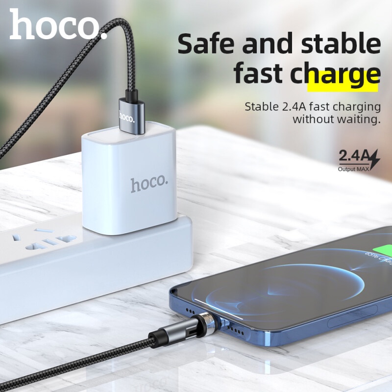 Dây cáp sạc HOCO. U94 Type C Micro USB Lightning 3 trong 1 xoay được 360 độ thích hợp cho Samsung Oppo Huawei