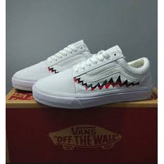 Tặng Box - Giày vans old skool cá mập trắng