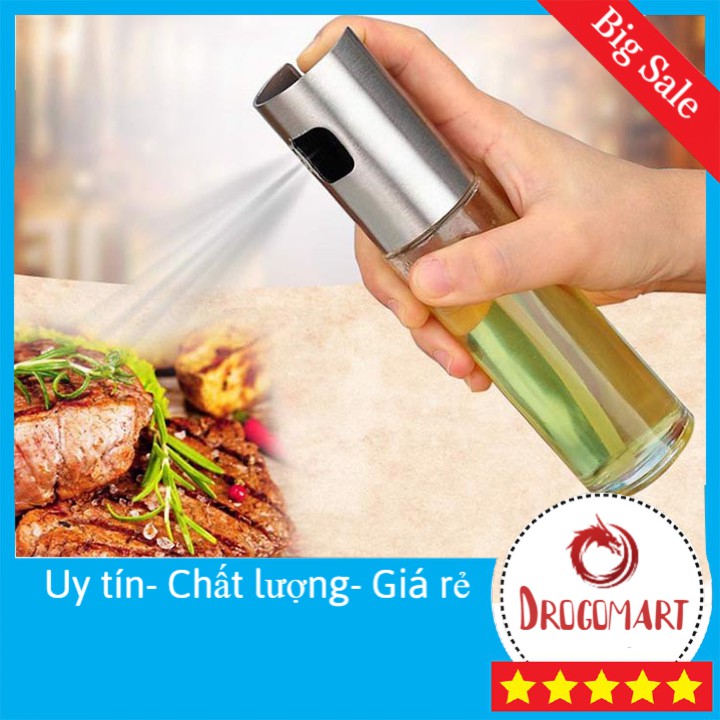 Bình Xịt Dầu Ăn 100ml Nắp Inox Bền, Chắc, Sang Trọng, Tiện Dụng