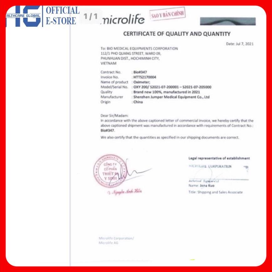 Máy Đo Nồng Độ Oxi Trong Máu Và Nhịp Tim Microlife OXY200 | Thương Hiệu Thụy Sỹ - Bảo Hành 24 Tháng