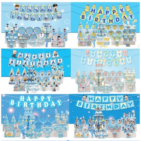 Set trang trí bàn tiệc gallery trang trí sinh nhật bé trai B1