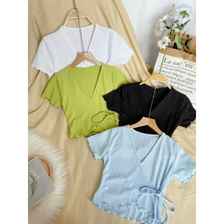 Áo kiểu buộc dây đắp chéo