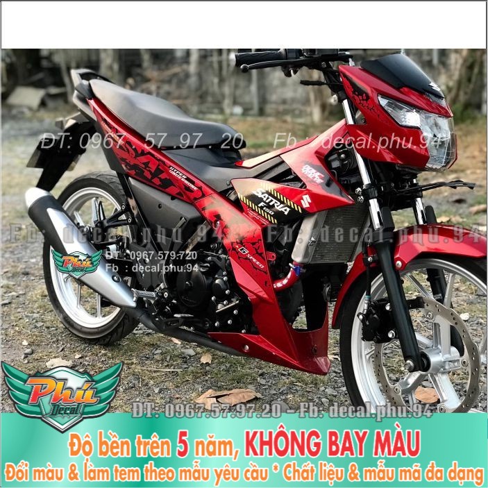 Tem rời Satria Đỏ đen Kiểng đẹp (X) -1