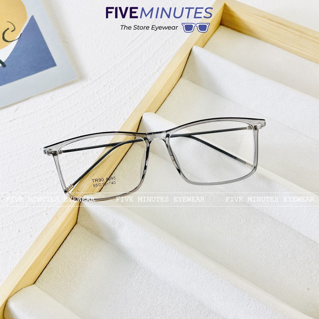 Gọng kính nam nữ dáng vuông Basic nhựa dẻo 8095 Siêu hot 2023 - Kính Mắt Five Minutes