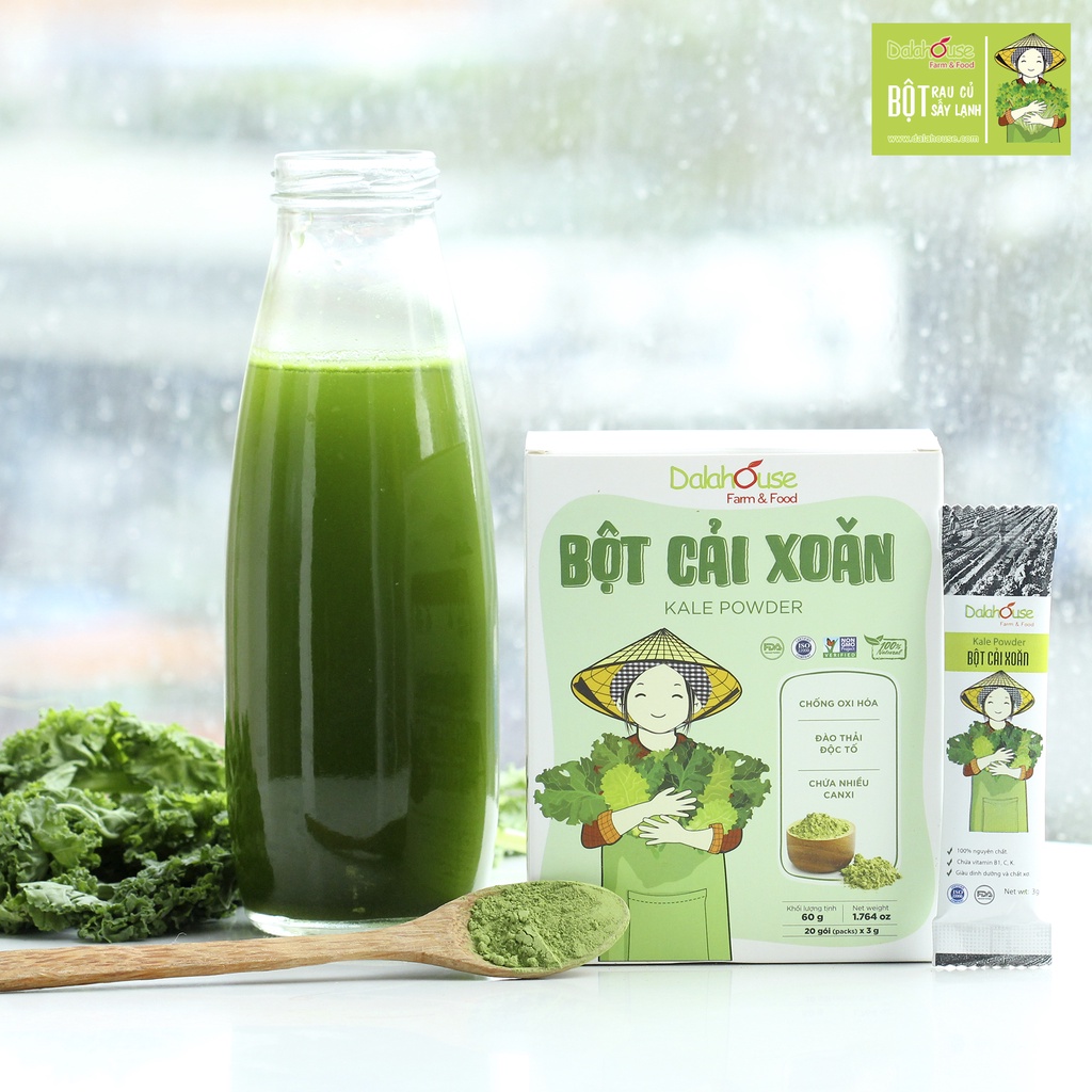 Dtox rau củ bột cải xoăn nguyên chất rau củ quả giàu dinh dưỡng tốt cho sức khỏe đồ ăn heathy