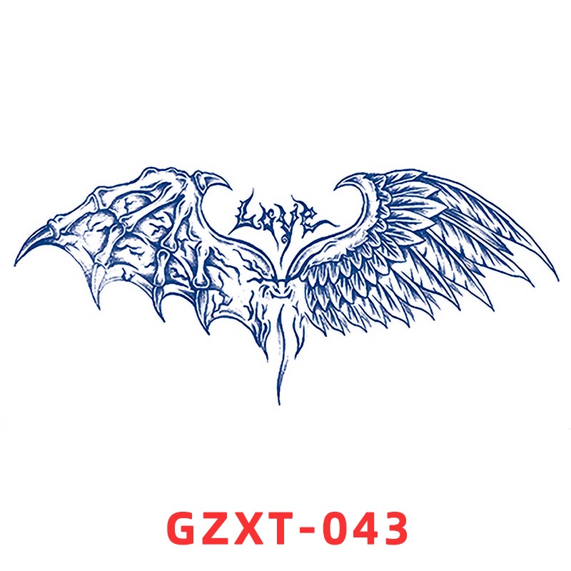 Miếng dán hình xăm tạm thời trên ngực kiểu đôi cánh chiết xuất thảo dược nước ép lâu trôi chống nước