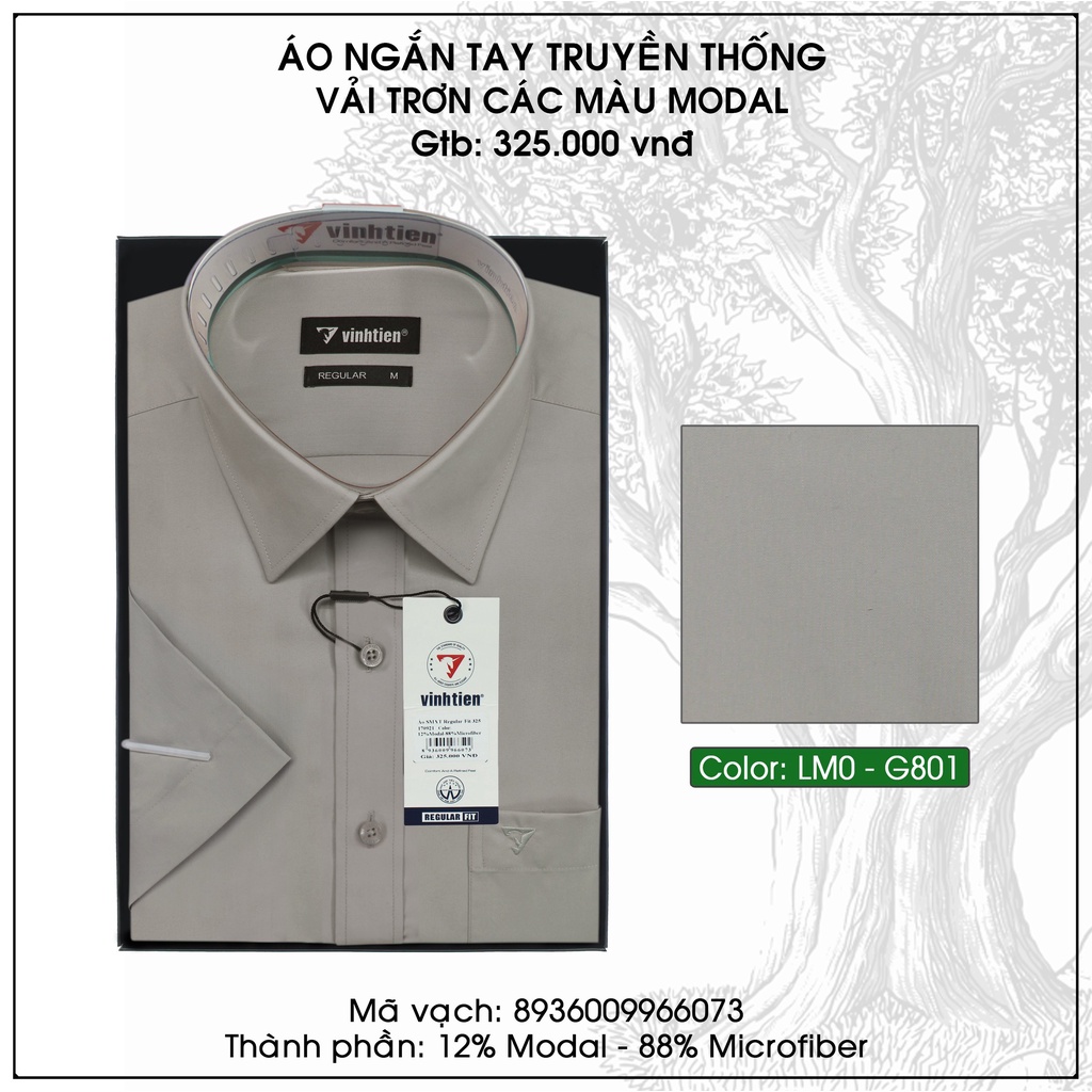 Áo Sơ Mi Ngắn Tay Màu Vạt Ngang From Regular Vĩnh Tiến 325 - Nhiều Màu