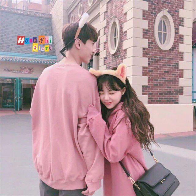 ÁO SWEATER TRƠN CHẤT NỈ LÓT BÔNG MÀU HỒNG RUỐC - SWEATER UNISEX - MM | BigBuy360 - bigbuy360.vn