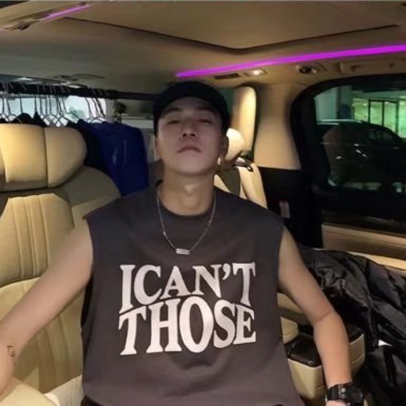 Áo Thun Sát Nách Cổ Tròn In Chữ Đơn Giản Dễ Phối Đồ Thời Trang Mùa Hè Cho Nam Size M-3XL