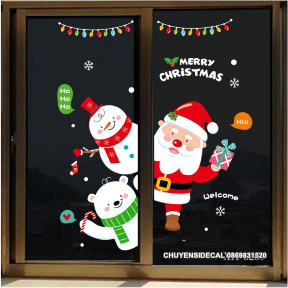 Decal dán tường Noel - Noel Hoạt hình chào lễ nhí