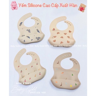🌱 Yếm ăn dặm silicon style Hàn Quốc cho bé