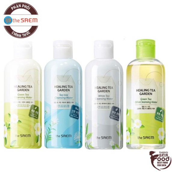 Nước Tẩy Trang Chiết Xuất Từ Các Loại Lá Trà The Saem Healing Tea Garden Cleansing Water 300ml