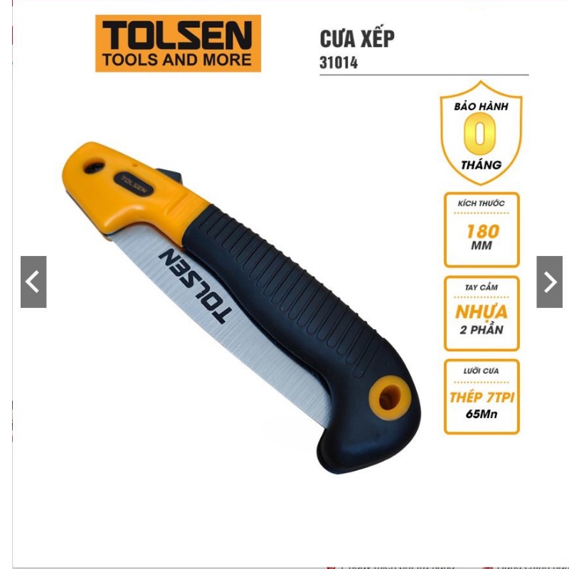 Cưa xếp TOLSEN 31014 180mm cưa gỗ, cành cây cưa sứa gấp gọn