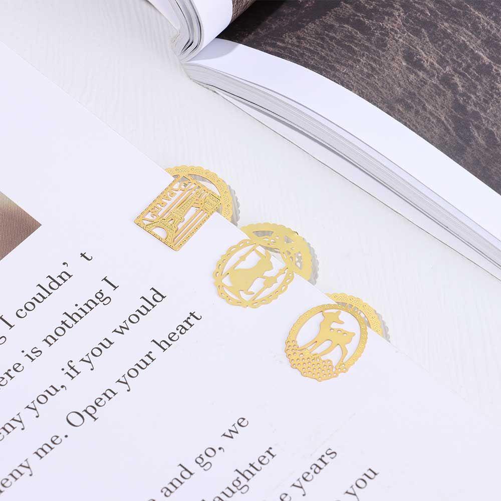 PISTA Thẻ Đánh Dấu Trang Sách Mini Bằng Kim Loại Sáng Tạo