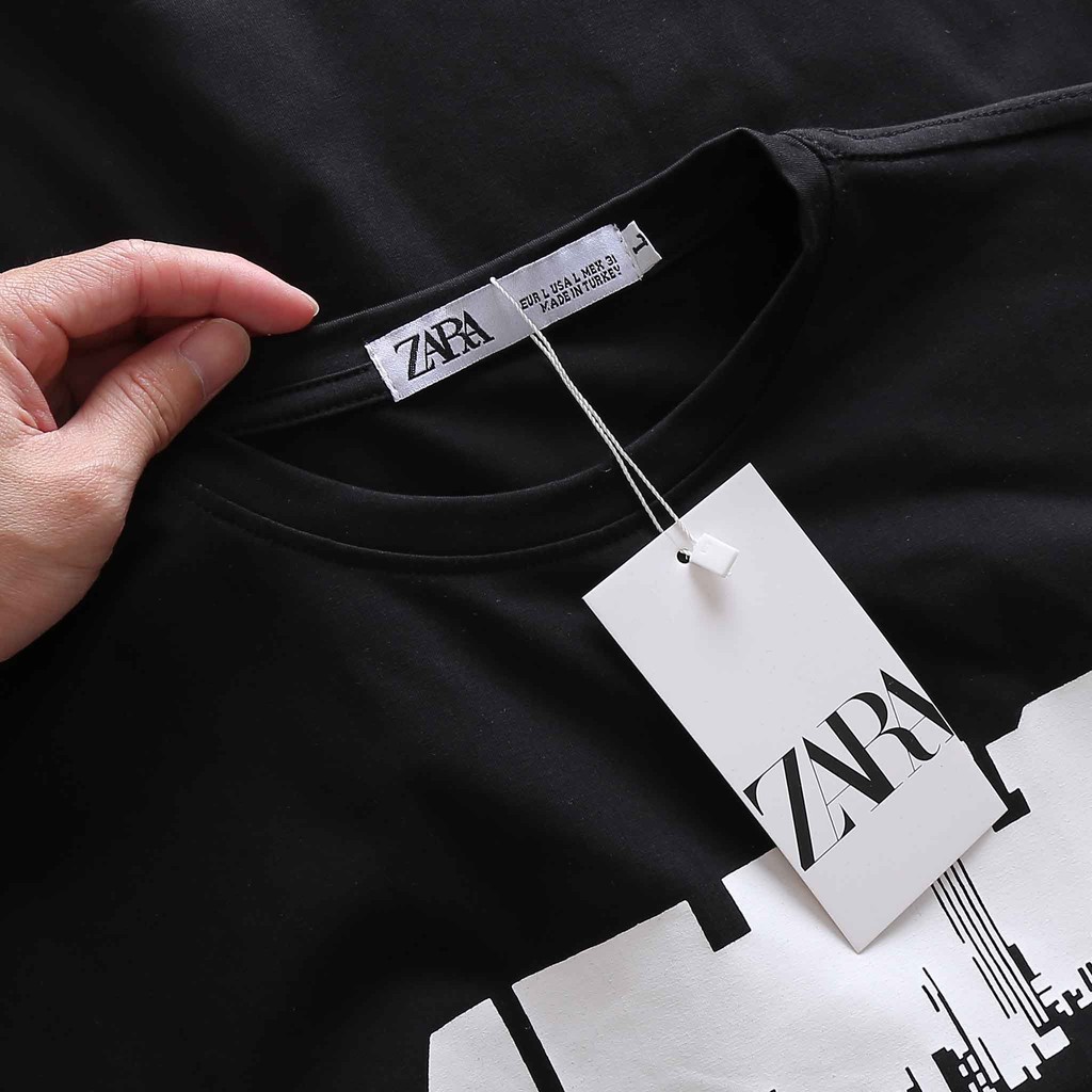 Áo thun nam cotton 100%, cổ tròn, tay ngắn, màu đen trắng, co giãn 4 chiều vô cùng thoải mái, áo zara xuất khẩu