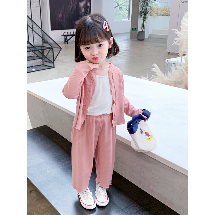 Bộ quần áo thu đông cho bé gái điệu đà siêu dễ thương chất tăm lạnh Quảng Châu mềm mịn cho bé từ 7-22kg