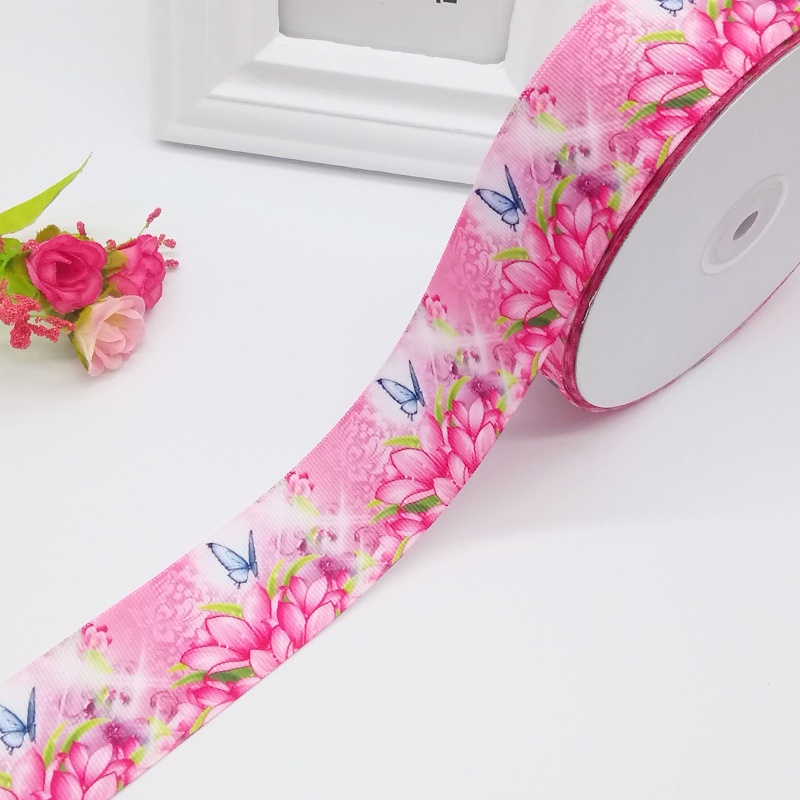 Cuộn Dây Ruy Băng 2.5cm In Họa Tiết Cầu Vồng Phong Cách Nhật Bản Trang Trí Tóc diy 50 Kích Cỡ