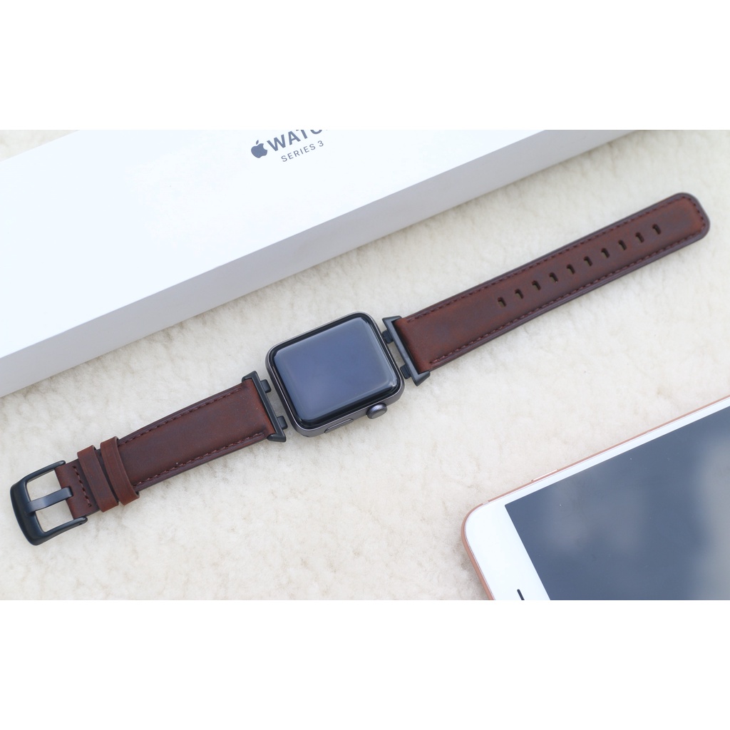 Dây đeo thay thế Oppo Watch 41mm, 46mm Vintage da bò sáp ngựa điên