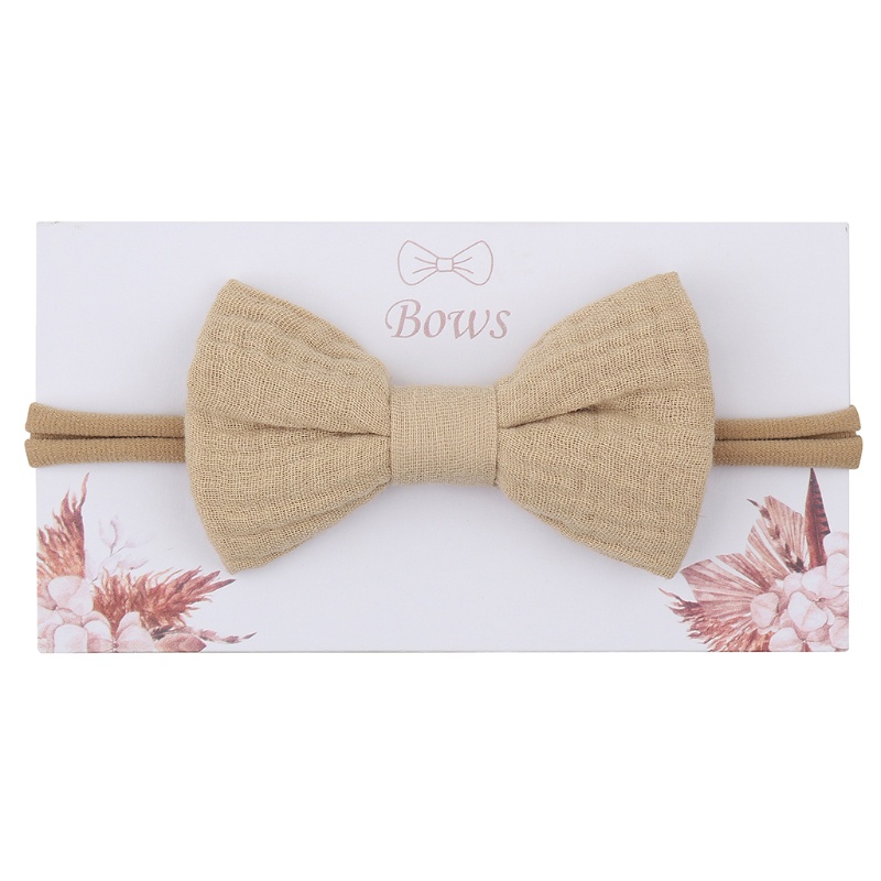 Băng Đô Cotton Mềm Màu Trơn Thắt Nơ Xinh Xắn Cho Bé Gái Sơ Sinh