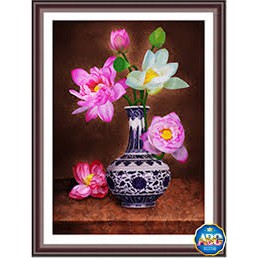 Tranh thêu chữ thập 3D Hoa Sen Ngát Hương A1150 (45x60cm) chưa thêu