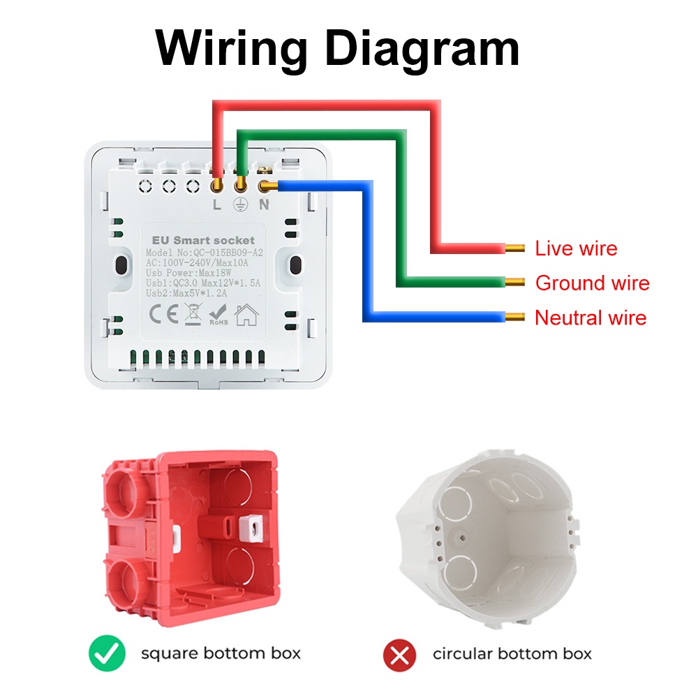 Ổ Cắm Điện Thông Minh Tích Hợp Kính Cường Lực Cổng Usb 3.0 Chuyên Dụng Cho Google Home Alexa