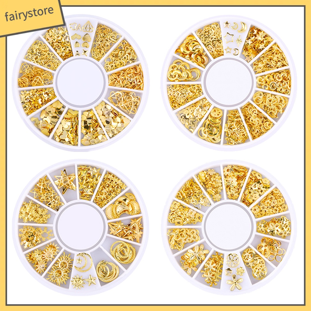 Hộp phụ kiện kim loại họa tiết 3D dùng trang trí móng tay