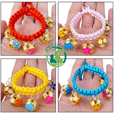 Vòng cổ cho chó mèo có 5 chuông - Vòng cổ chuông hoa cho cún dễ thương - Phụ kiện làm đẹp thú cưng APET