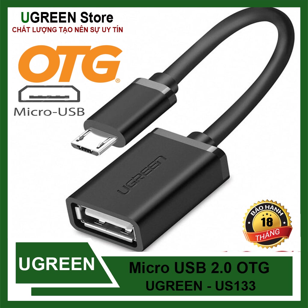 Cáp Micro Usb 2.0 hỗ trợ OTG Kết Nối ĐIện Thoại Với nhiều thiết bị Ugreen US133 CAO CẤP