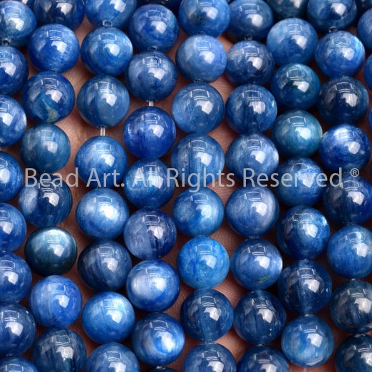 Đá Kyanite 10MM Xanh Dương, Mệnh Thuỷ, Mộc, Phối Vòng Tay Phong Thuỷ, Trang Sức, Chuỗi Hạt S43 - Bead Art