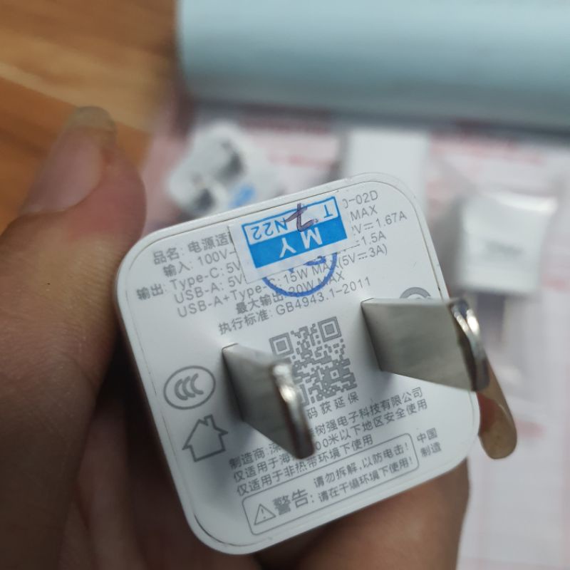 Củ sạc nhanh pisen 2 cổng 20W 18W bao test đổi trả