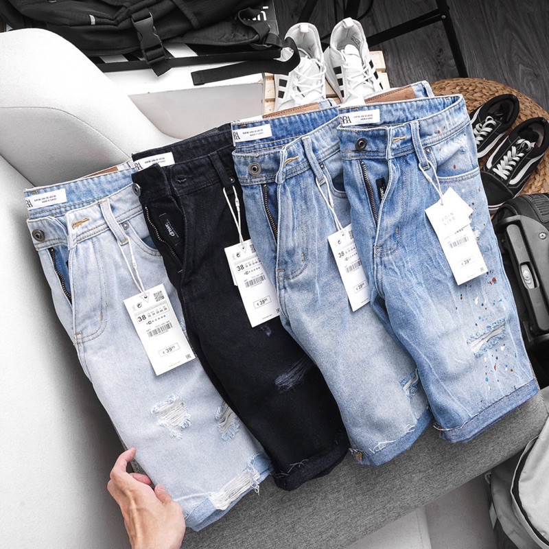 Quần short nam hàng xuất xịn thời trang - Jean co giãn Hải An Jeans