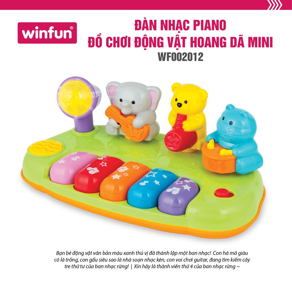 Đồ chơi phát nhạc đàn Piano mini động vật hoang dã Winfun 2012