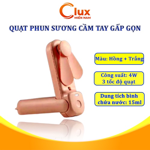 Quạt cầm tay sạc pin có chế độ phun sương gấp gọn mini tích điện tạo độ ẩm 2 in 1