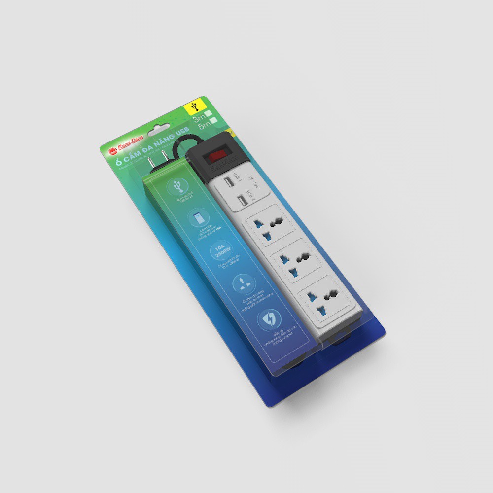 Ổ Cắm Điện Cao Cấp RẠNG ĐÔNG  An Toàn - Chuyển đổi đa năng USB sạc nhanh chắc chắn bền chịu tải, chống giật