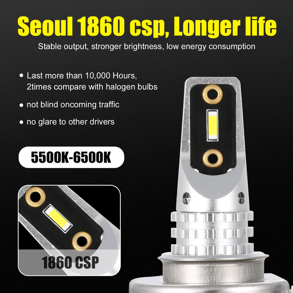 Set 2 Chip Đèn Led Siêu Sáng Dc 12-24v 6500k 50w V8-H4 / H7 / 1156 Siêu Sáng