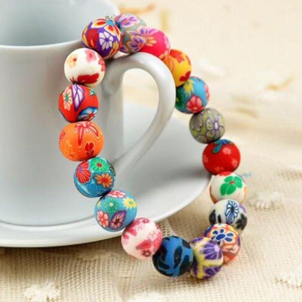 Mocho Dây Chuyền Polymer Co Giãn Nhiều Màu Sắc Hỗn Hợp Thủ Công Cho Nữ